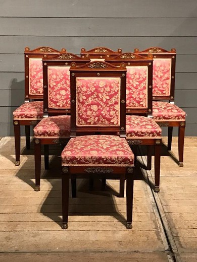 старинные стулья в стиле ампир, старинные стулья XIX века, антикварные стулья 19 века купить, анктиварные стулья в стиле ампир, антикварные стулья в стиле ампир из красного дерева, антикварные стулья в стиле ампир из красного дерева