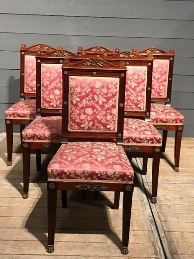антикварные стулья в стиле ампир, старинные стулья в стиле ампир, стулья ампир 6 штук, антикварные стулья в стиле ампир 6 штук, антикварные стулья 6 штук в стиле ампир, стулья ампир из красного дерева