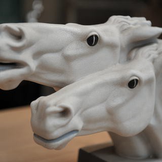 винтажная скульптура, скульптура лошадей, антикварное пресс-папье
