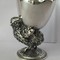 antique eggcup of silvered bronze