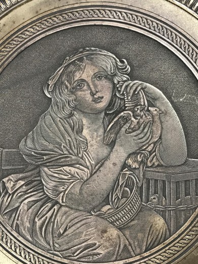 старинное зеркало из серебреной бронзы, антикварное зеркало эпохи наполеона III, старинное зеркало в стиле наполеона III, старинное зеркало в стиле наполеона III, антикварное зеркало из бронзы с серебрением XIX века, зеркала XIX века, антикварное зеркало