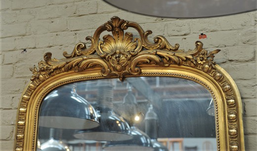 старинное зеркало в раме из золоченого дерева в стиле Людовика XV купить в Москве, антиквариат