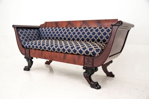антикварный диван бидермайер, старинная софа  бидермайер, антикварный диван в стиле бидермайер, старинный диван 1900 года, мебель бидермайер купить в москве, антикварная мебель эпохи модерн