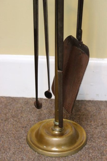 Antique fireplace tool set
