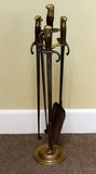 Antique fireplace tool set