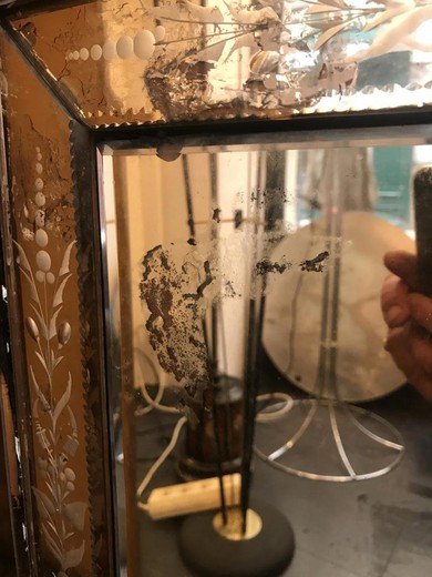 A Venetian glass mirrored commode
