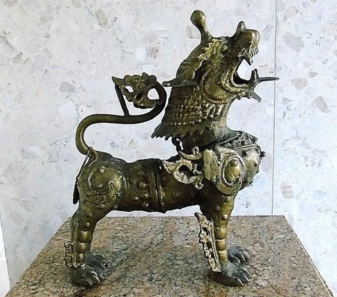 Antique Foo lions sculptures