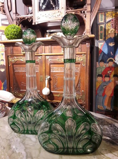 Antique twin decanters
