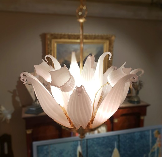 Vintage chandelier of Murano glass