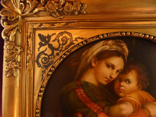Antique painting of a Virgin Mary