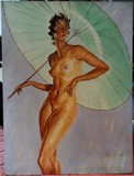 Antique painting a gorgeous nude girl