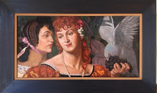 Антикварная картина «Женский портрет»