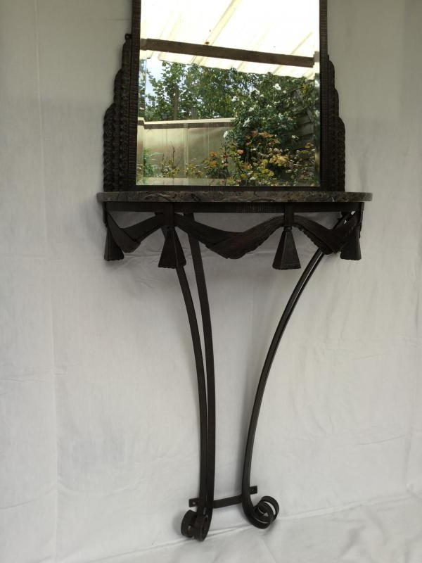 Antique console with mirror