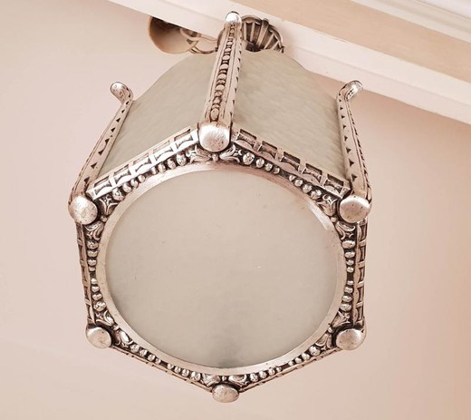 Antique silvered bronze chandelier