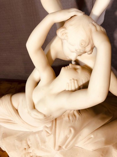 Antique marble sculpture "Cupid and Psyche"