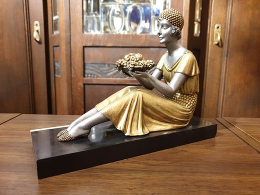 Antique sculpture "Girl with flowers"