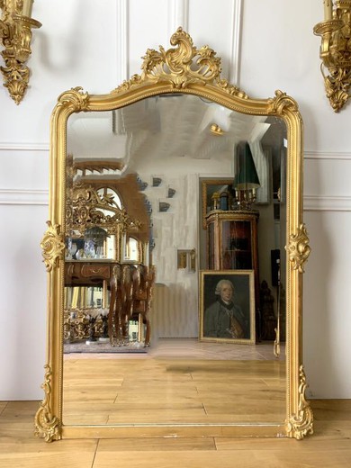 Antique fireplace mirror Louis XV