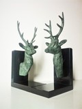 Pair antique deer bookends