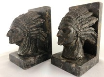 Antique pair bookends with Indians