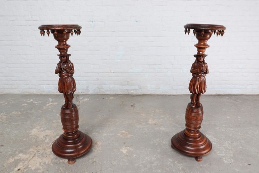 Antique pair Brittany stands