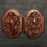 Antique carved wall decorations "Hunting trophies"