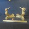 Antique bronze firedogs "Lions and snakes"