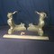 Antique bronze firedogs "Lions and snakes"