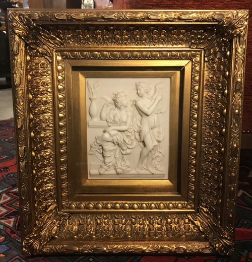 Antique bas-relief in a frame