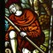 Antique stained glass representing Royal hunting