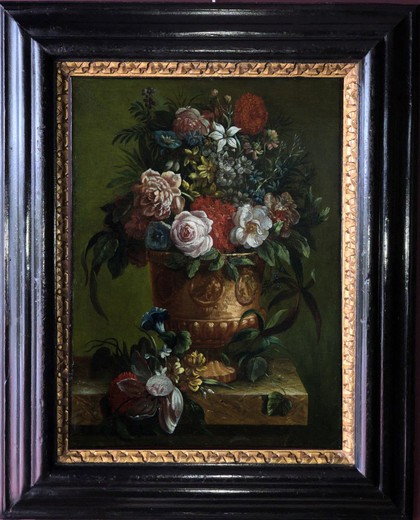 Старинная картина «Натюрморт с цветами»