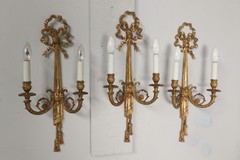 3 antique Louis XVI sconces