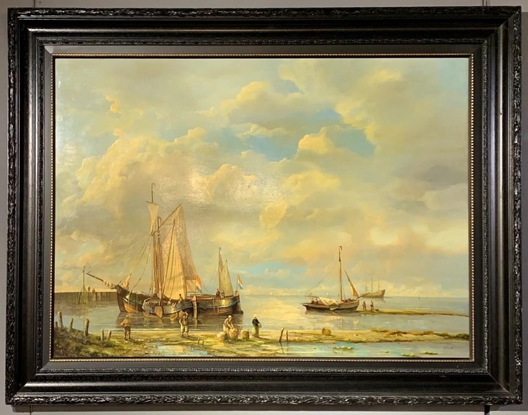 Antique painting "Seascape"