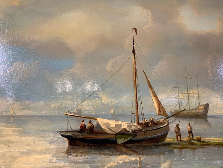 Antique painting "Seascape"