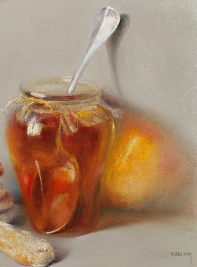 Антикварная картина "Натюрморт с мёдом"
