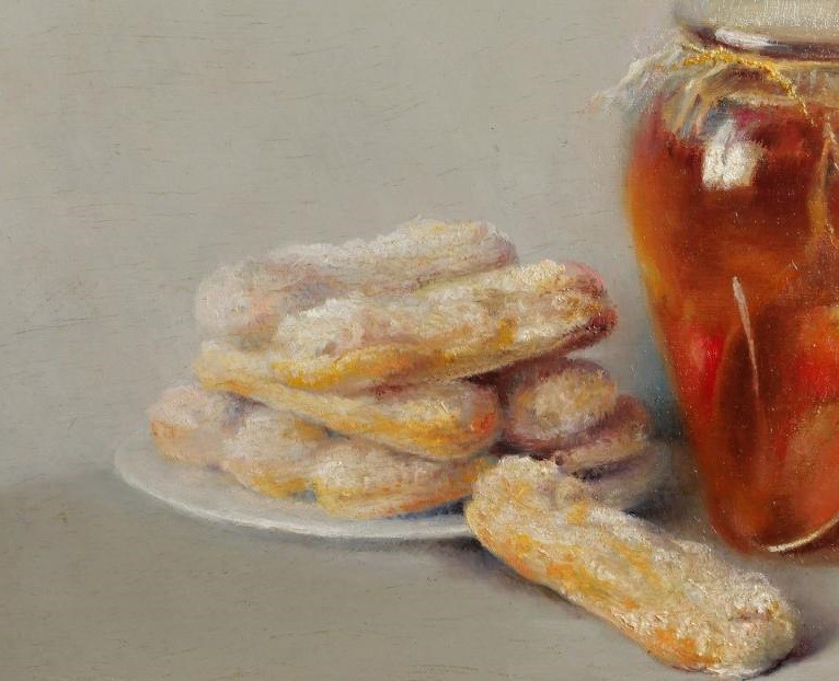 Antique painting "Still life with honey"