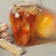 Antique painting "Still life with honey"
