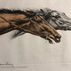 Antique lithograph "Horse Racing"