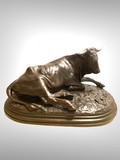 Antique sculpture "Lying bull"