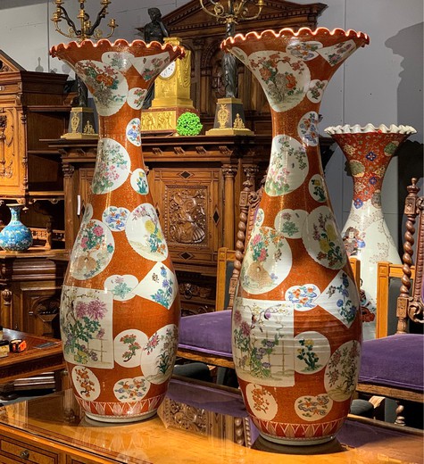 Antique pair vases Arita