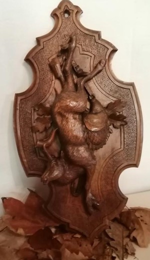 Antique bas-relief "Hunting trophy"