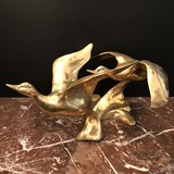 antique sculpture in brass ''ducks"