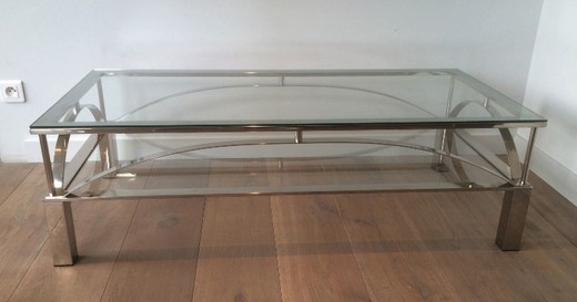 антикварная мебель - стол из стекла и хрома