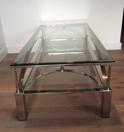 old glass coffee table