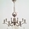 Large deco silvered bronze chandelier. Circa 1930
