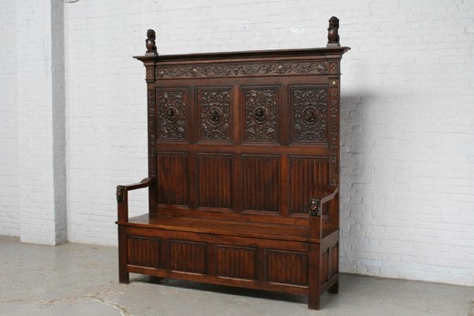 антикварная мебель - скамья в стиле ренессанс