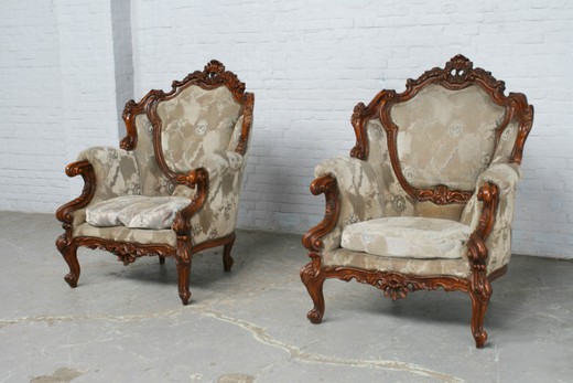 антикварная мебель - парные кресла в стиле рококо