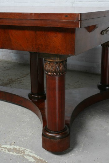 винтажный раскладной стол из красного дерева, ампир