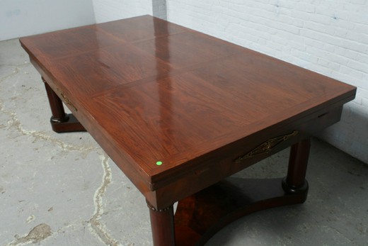 антикварный раскладной стол из красного дерева, ампир