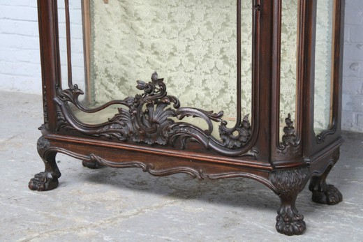 старинная мебель - витрина льеж из ореха, конец 19 века