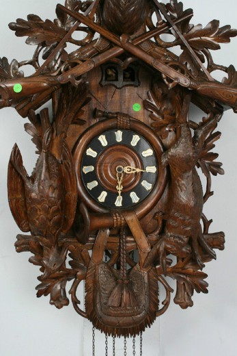антикварные часы черный лес, орех, 20 век